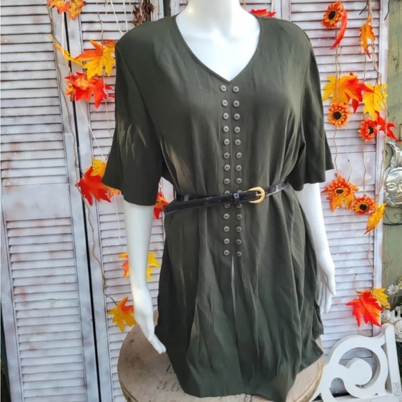 CAREER ELEMENTS Vintage tunic, front button detail - Picture 5 of 6